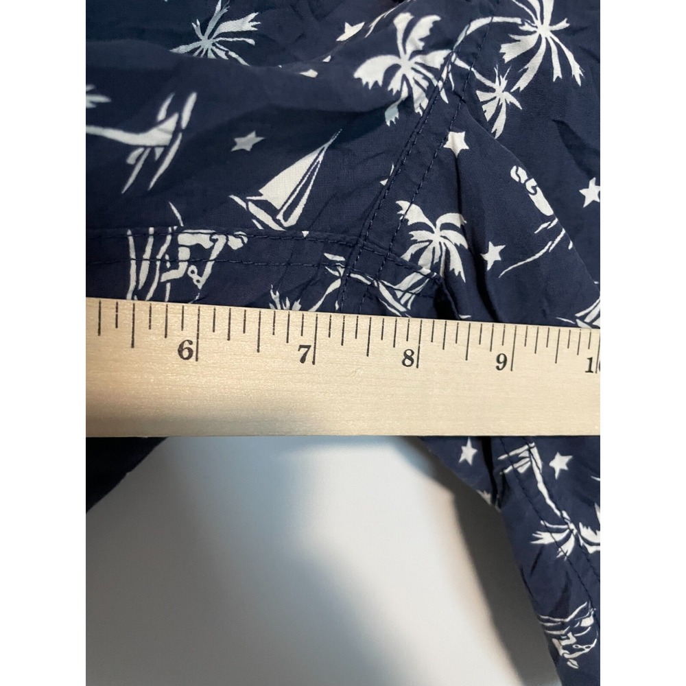 Polo Ralph Lauren Swim Trunks Mens Medium Navy Tropical Palm Tree Sailboat Print - Picture 11 of 11